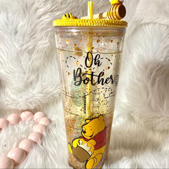Starbucks Other - Starbucks Tumbler Inspired Winnie pooh Snowglobe Tumbler